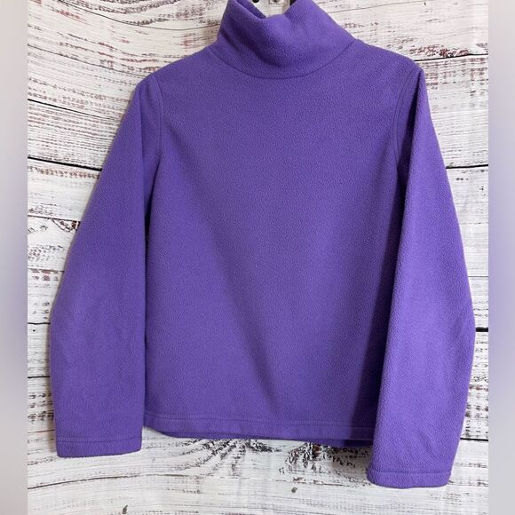 Hanna Andersson sweater Kids size 12 Fleece thermal Mock neck Purple pullover - Picture 1 of 11